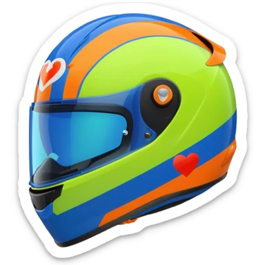 ate a Florecent green heart emoji as the same patterns as Lando Norris's helmet sticker