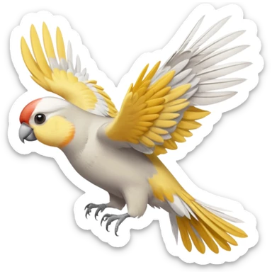 cockatiel bird flying left to right sticker