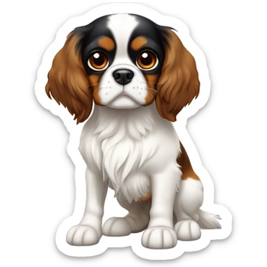 Tri color cavalier King Charles spaniel sticker