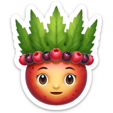 berry crown made of mixed forest fruits sticker