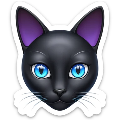 black Cats with blue eyes body sticker