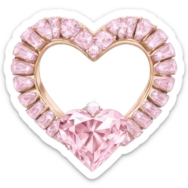 pink diamond heart ring sticker
