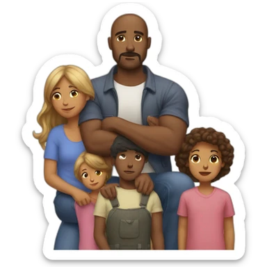 man protecting his family sticker