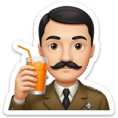 Hilter mustache drinking Fanta sticker