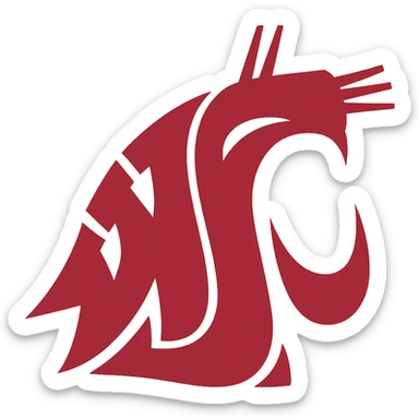 Washington State University Cougars logo in red, variation 3 sticker