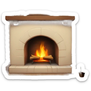 Cozy fireplace sticker