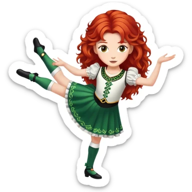 Irish dancer with red hair sticker