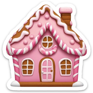 Pink gingerbread house sticker