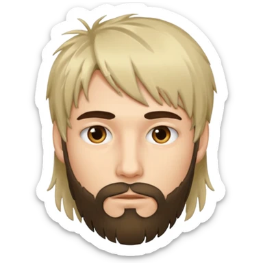 Man with long messy fringe sticker