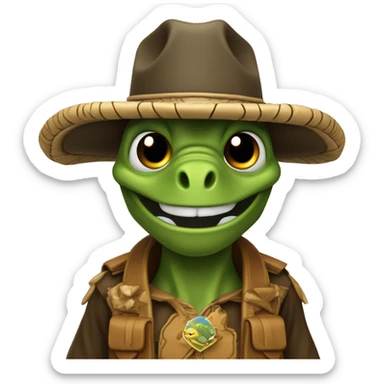 tortuga con sombrero vaquero sticker