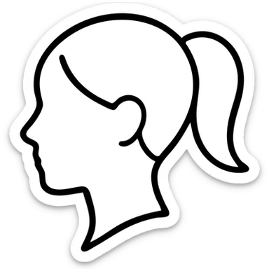 Girl with ponytail sticker