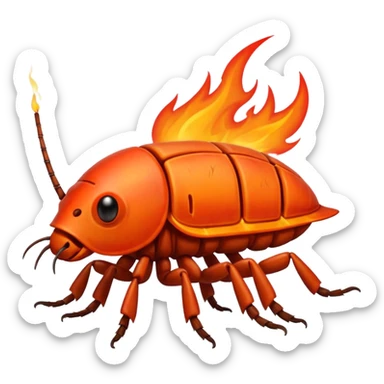 Roach on fire sticker