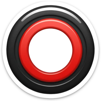 A black circle surrounded by a white circle surrounded by a red circle there should only be 3 rings- smallest circle should be black then white bigger and then red biggesy sticker