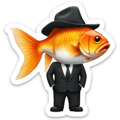 Mafia gold fish  sticker
