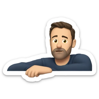 Exhausted Ben Affleck smoking on a balcony sticker