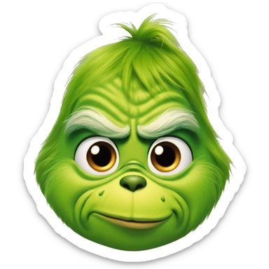 The Grinch with a bow in its hair sticker