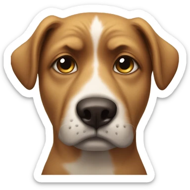 sad dog face to beg sticker