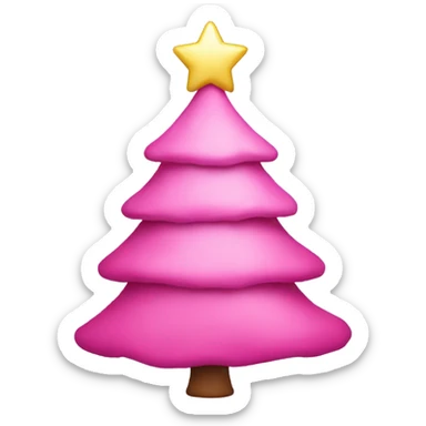 Pink Christmas tree sticker