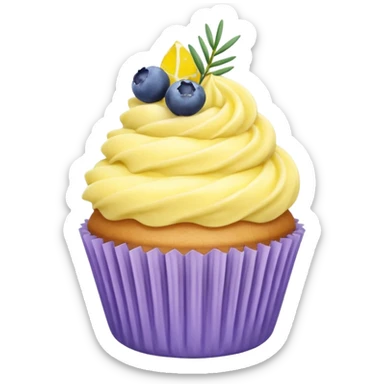 Lemonade cupcake with lavender & blueberry on top sticker