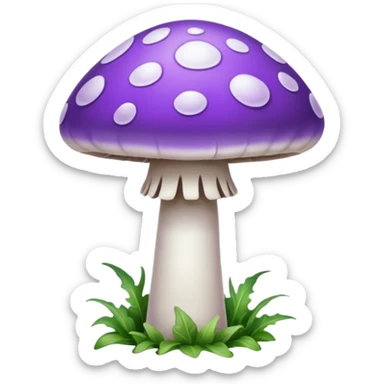 cogumelo fantasma fantasma roxo e branco sticker