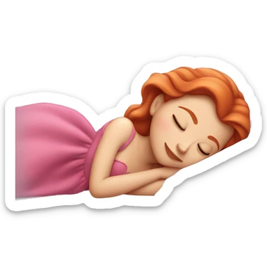 Sleeping beauty with red hair sticker