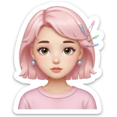  Soft Girl
Origin: TikTok/Western

Key Features: Pastel blush, gloss or tinted balm, fluffy brows, shimmery lids, small hair clips or pigtails.

Vibe: Playful, sweet, pastel-saturated cuteness — very Y2K meets kawaii.

Signature Trick: Emphasizes youthful, doll-like features with lots of pink. sticker