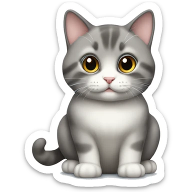 Gray munchkin cat sitting  sticker