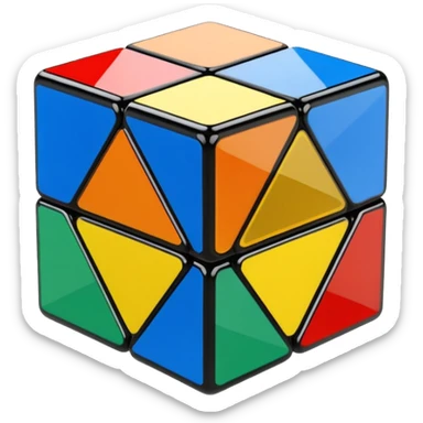 Transparent glass Rubix cube sticker