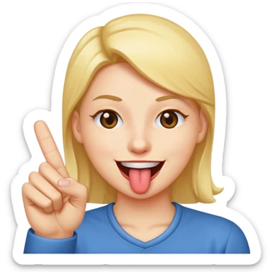 winking face, sticking out tongue, holding up the middle finger sticker