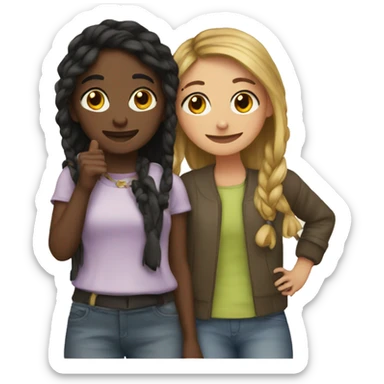 Girl with her bestfriend sticker