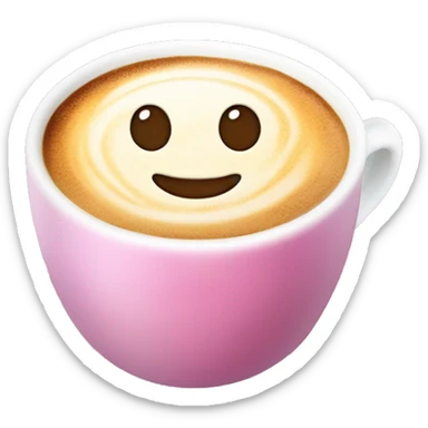 Cappuccino 200 ml in a small cup without handle with gradient - pink at the bottom, white at the top sticker