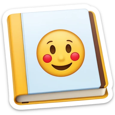 A textbook with the word 'emoji' written on the cover sticker