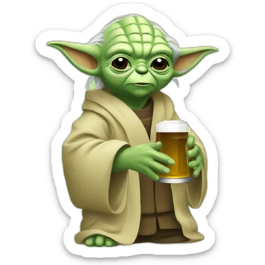 Yoda qui bois une bière sticker