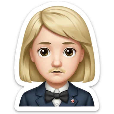 Adolf Hitler Like a girl hair with a bow sticker