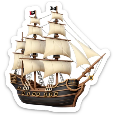 Pirate ship frigate sticker