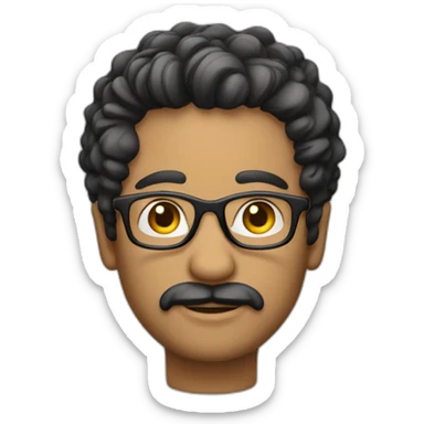 homme cheveux courts, lunettes fines sticker