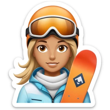Female snowboarder  sticker