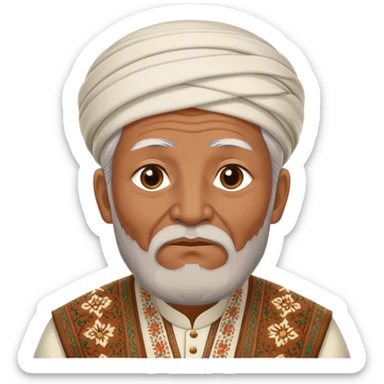 uzbek old man with national outfit  sticker