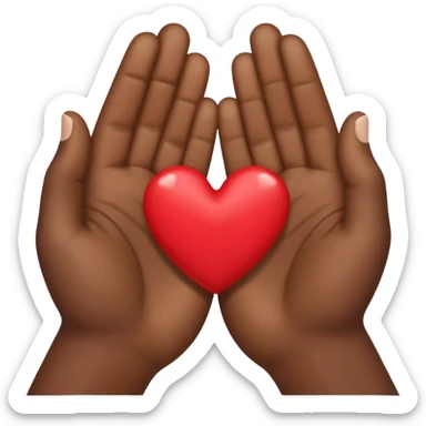 une main blanche et une main marron qui forme un coeur comme ça 🫶🏾 sticker