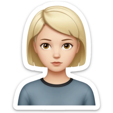 White girl with short hair cut like a boy sticker