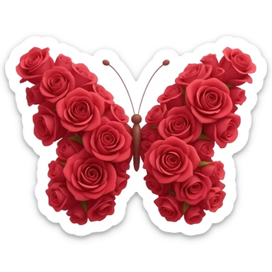 БАБОЧКА ИЗ КРАСНЫХ РОЗ sticker