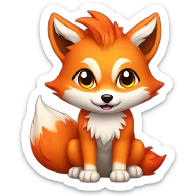 Fire fox cute sticker