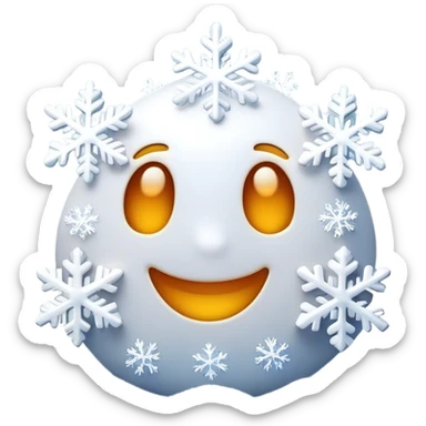 Cinematic Realistic Snow Emoji, Soft and delicate, with fluffy snowflakes drifting gently to the ground. The snow blankets the landscape in a peaceful, serene hush, creating a calm and sparkling atmosphere. Soft glowing outline, capturing the essence of tranquility, winter beauty, and crisp, clean freshness in a scene of falling snow! sticker