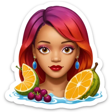 rihanna diamond aber statt mit diamond mit einer brine der frucht sticker