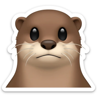 serious otter head with a judge's gavel sticker