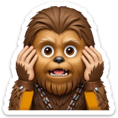   Chubaca con las manos en la cara sorprendido sticker