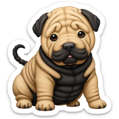 Shar Pei black sticker