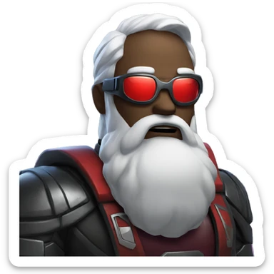 Cyberpunk Santa Claus as a superhero villain sticker