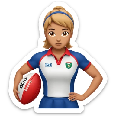Disfraz de jugadora de rugby sticker