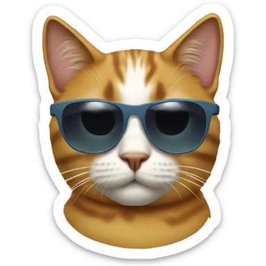 Cat with sunglasses sticker